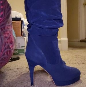 "Blue Velvets" Slouchy Boots